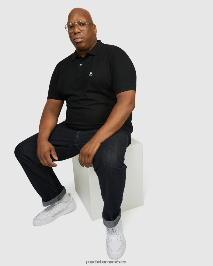 polo clásico para hombre grande y alto negroR46422426 Psycho Bunny