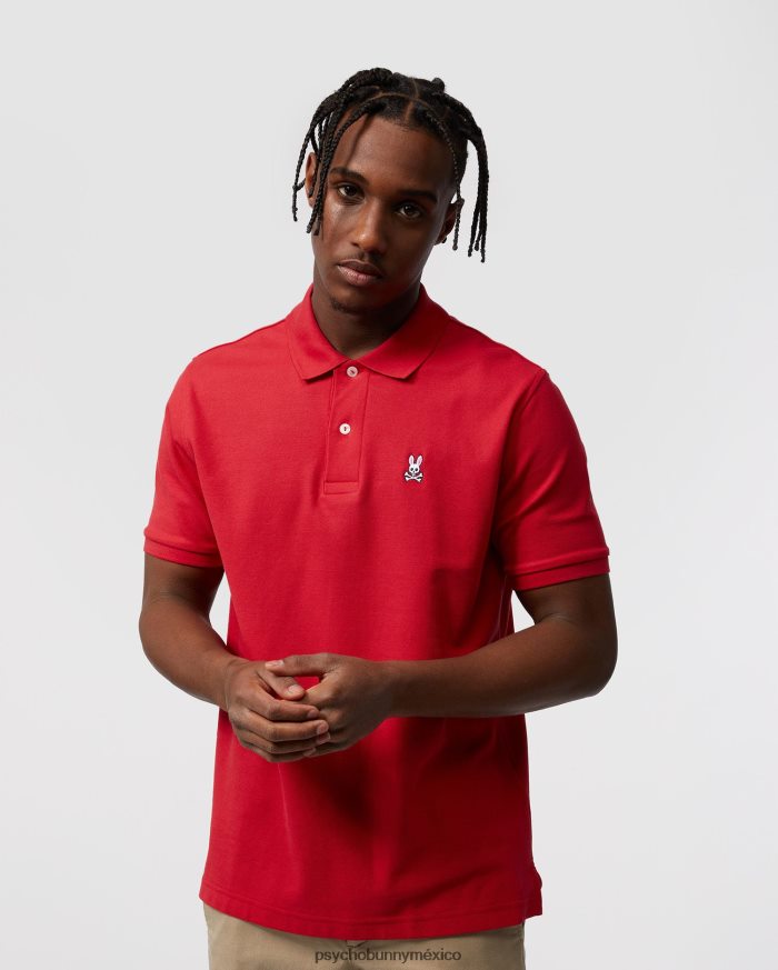 polo clásico para hombre rojo brillanteR4642261 Psycho Bunny