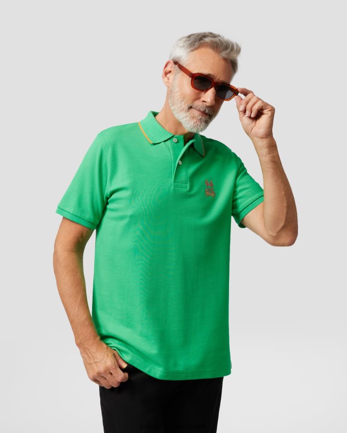polo coda bordado para hombre césped verdeR4642290 Psycho Bunny