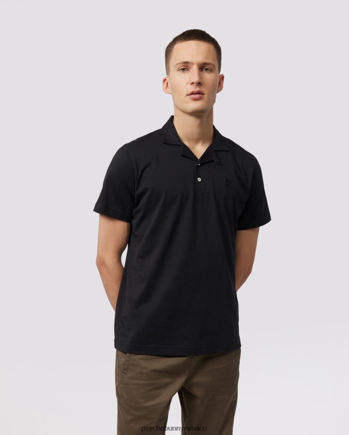 polo crowe de punto liso para hombre negroR464222 Psycho Bunny