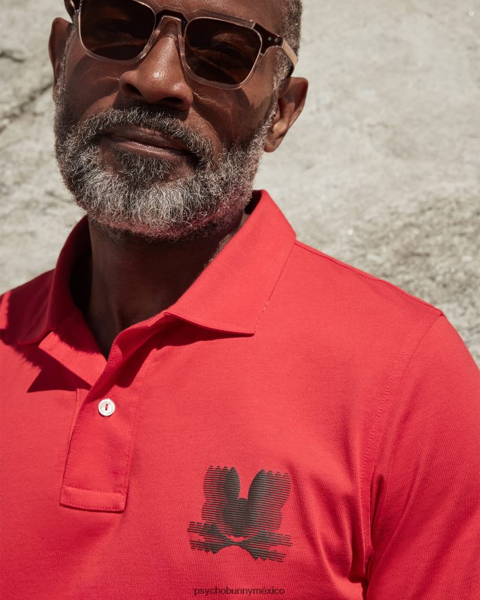 polo de jersey turing para hombre rojo brillanteR4642276 Psycho Bunny