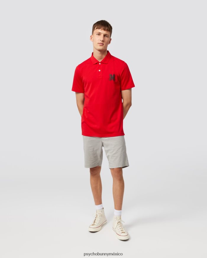 polo de jersey turing para hombre rojo brillanteR4642276 Psycho Bunny
