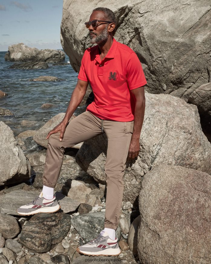 polo de jersey turing para hombre rojo brillanteR4642276 Psycho Bunny