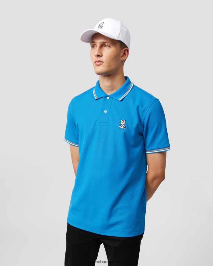 polo de moda a rayas con cuello sona para hombre azul de delftR4642285 Psycho Bunny