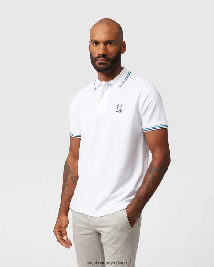 polo de moda a rayas con cuello sona para hombre blancoR4642279 Psycho Bunny
