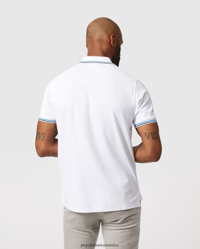 polo de moda a rayas con cuello sona para hombre blancoR4642279 Psycho Bunny