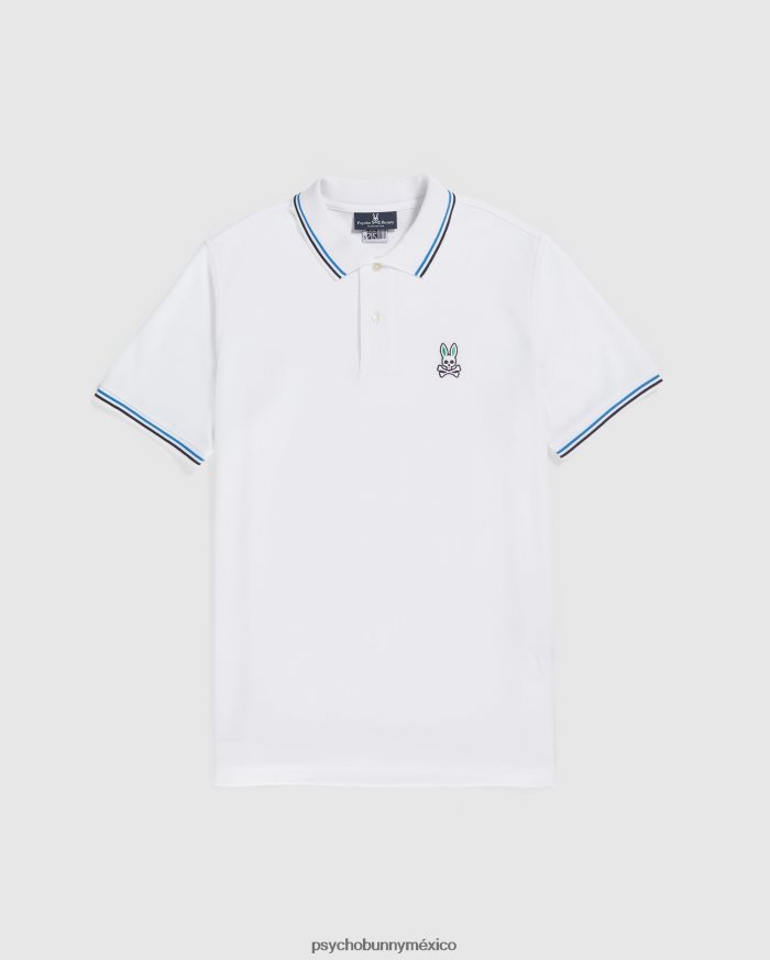 polo de moda a rayas con cuello sona para hombre blancoR4642279 Psycho Bunny