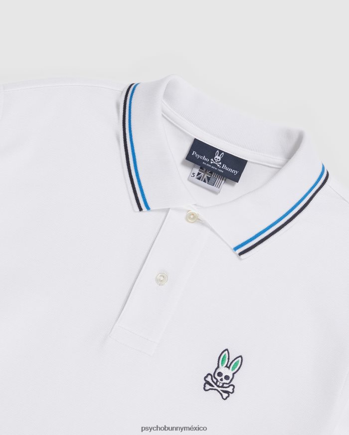 polo de moda a rayas con cuello sona para hombre blancoR4642279 Psycho Bunny
