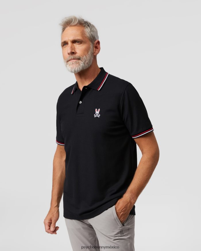 polo de moda a rayas con cuello sona para hombre negroR4642270 Psycho Bunny