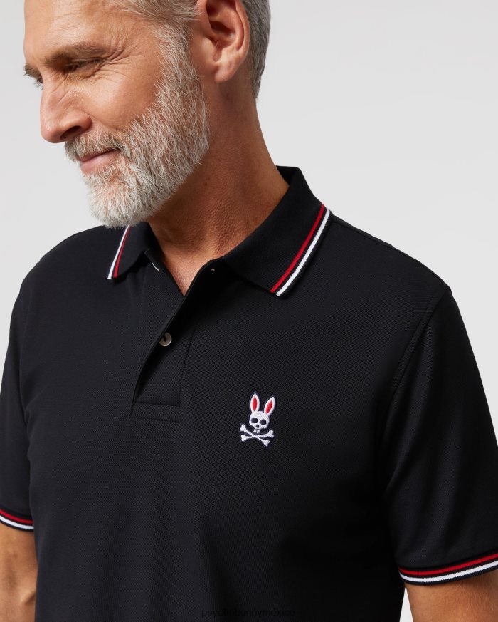 polo de moda a rayas con cuello sona para hombre negroR4642270 Psycho Bunny