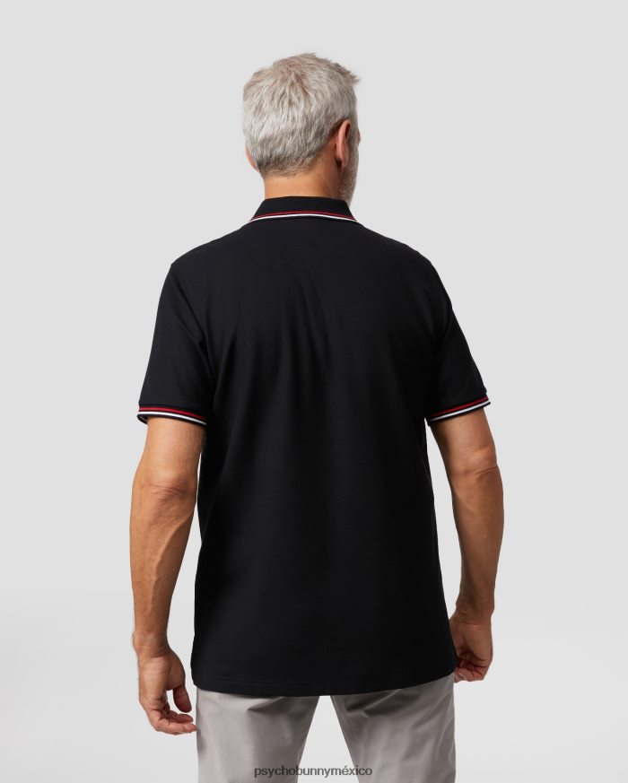 polo de moda a rayas con cuello sona para hombre negroR4642270 Psycho Bunny
