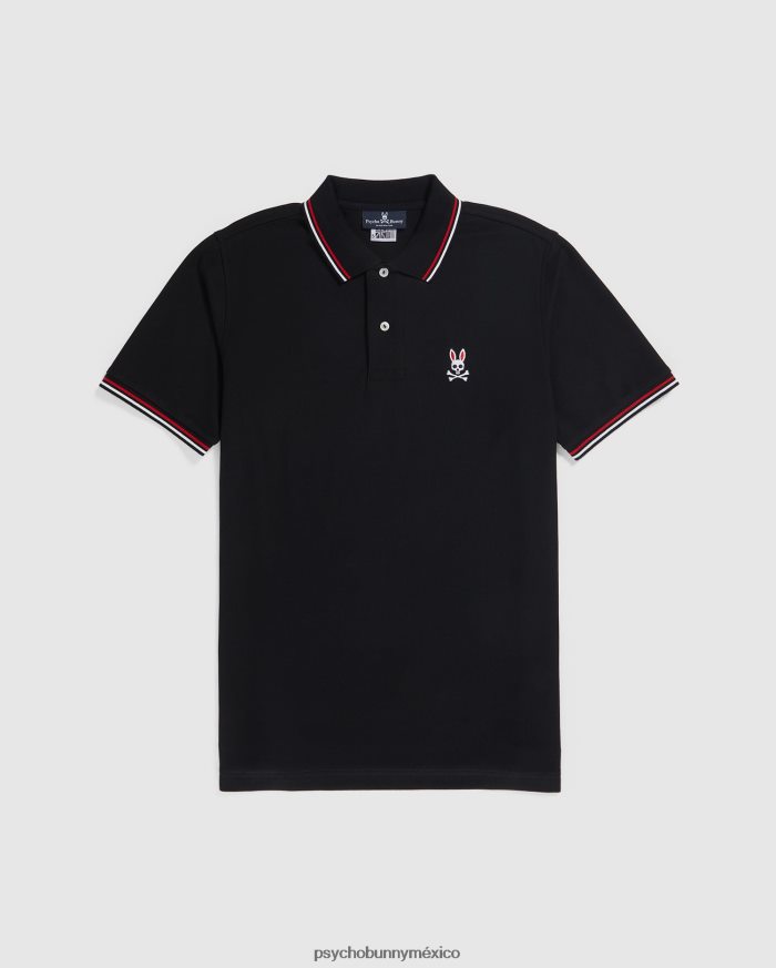 polo de moda a rayas con cuello sona para hombre negroR4642270 Psycho Bunny