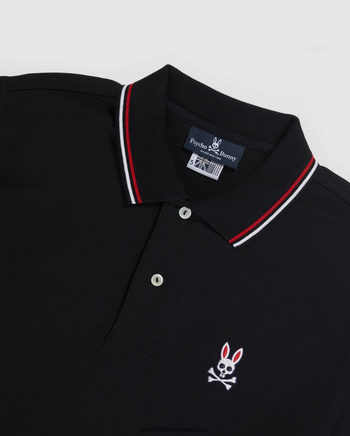 polo de moda a rayas con cuello sona para hombre negroR4642270 Psycho Bunny