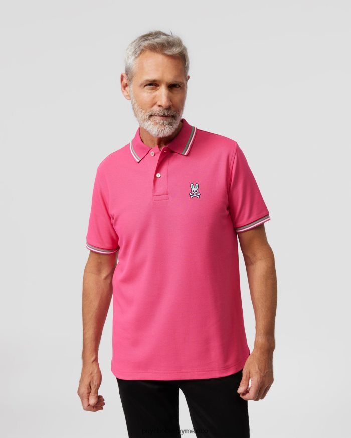 polo de moda a rayas con cuello sona para hombre sorbeteR4642277 Psycho Bunny