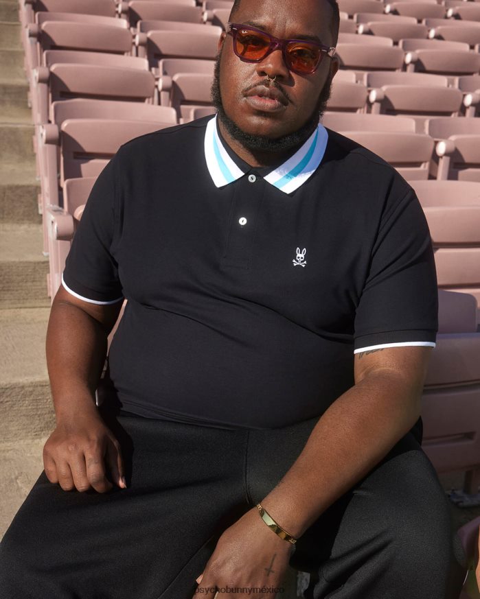 polo de moda alva piqué para hombre grande y alto negroR46422389 Psycho Bunny