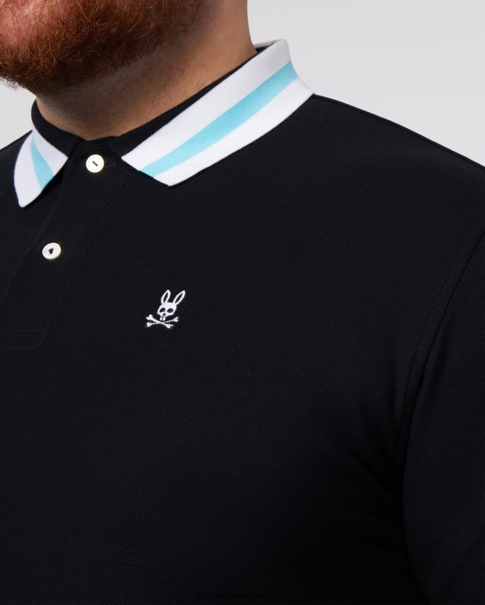 polo de moda alva piqué para hombre grande y alto negroR46422389 Psycho Bunny