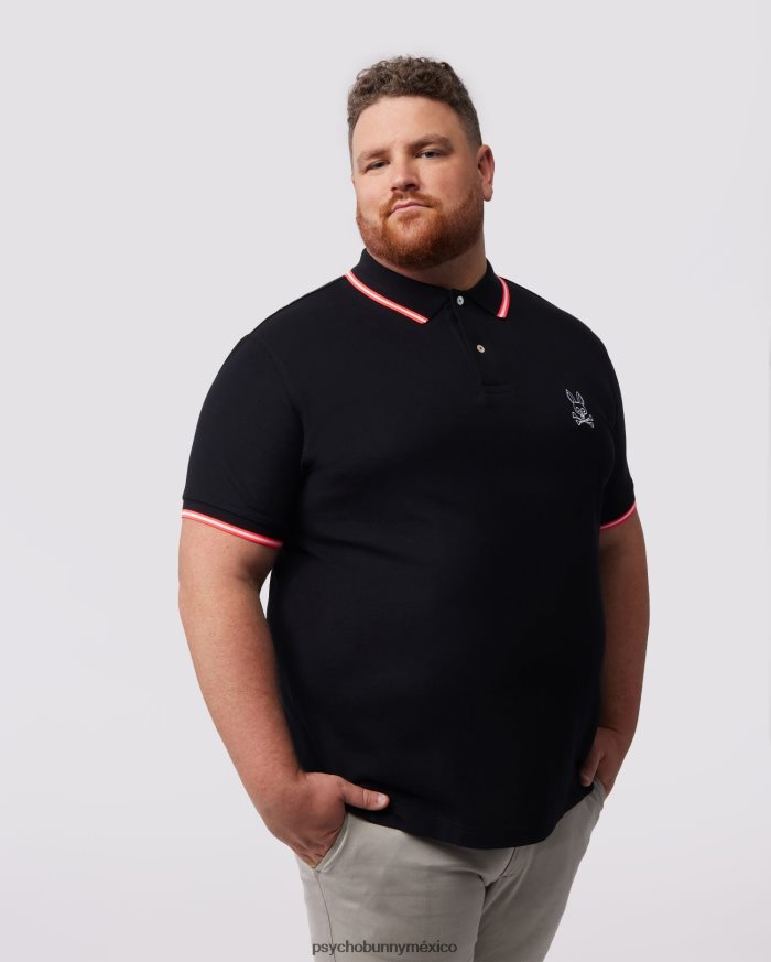 polo de moda bordado gresham grande y alto para hombre negroR46422421 Psycho Bunny