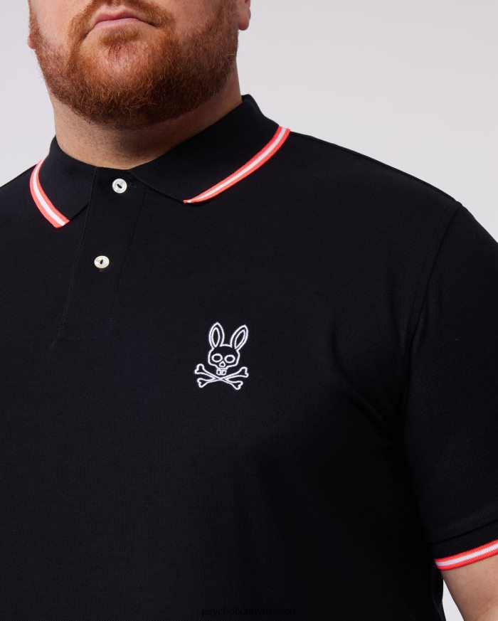 polo de moda bordado gresham grande y alto para hombre negroR46422421 Psycho Bunny