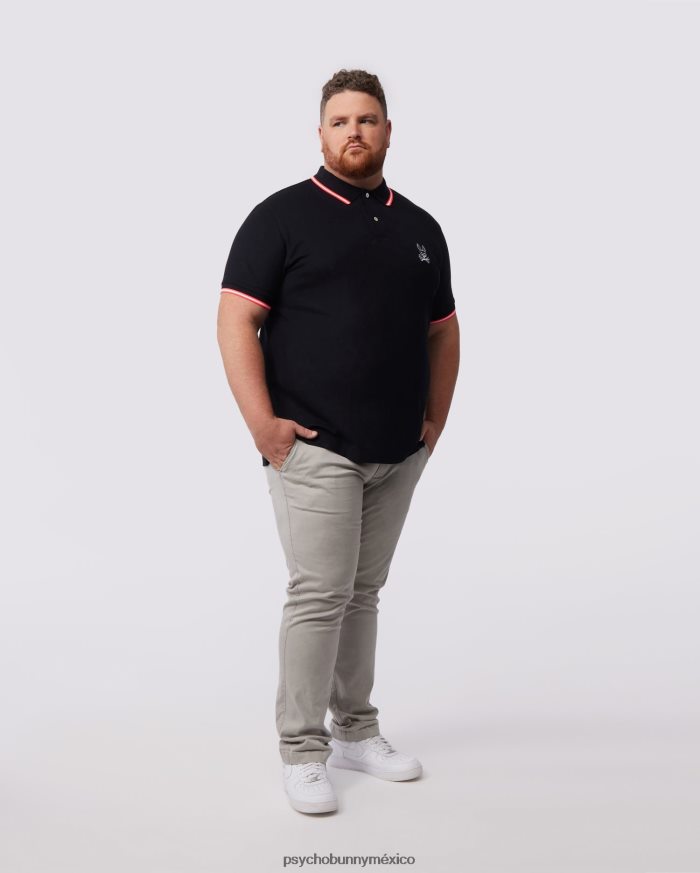 polo de moda bordado gresham grande y alto para hombre negroR46422421 Psycho Bunny
