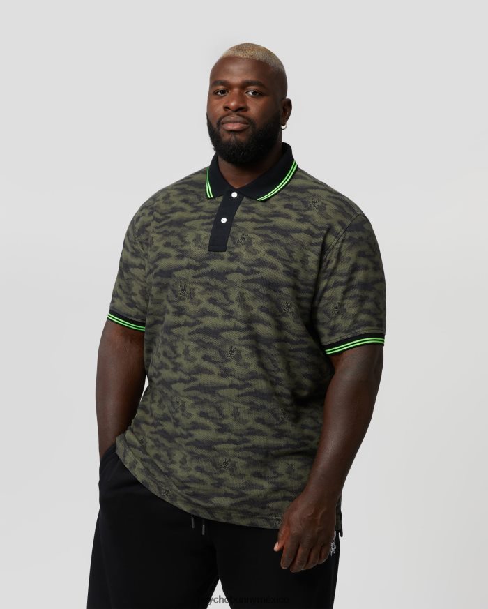 polo de moda de camuflaje rockaway grande y alto para hombre oliva oscuroR46422422 Psycho Bunny