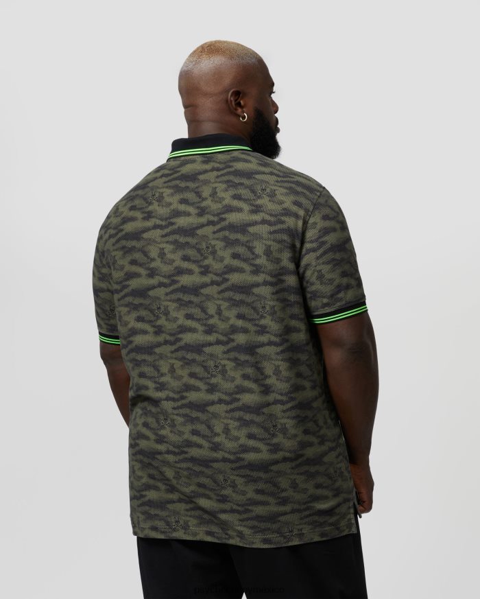 polo de moda de camuflaje rockaway grande y alto para hombre oliva oscuroR46422422 Psycho Bunny