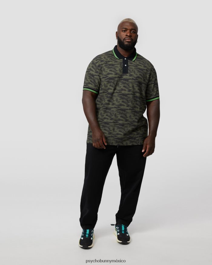 polo de moda de camuflaje rockaway grande y alto para hombre oliva oscuroR46422422 Psycho Bunny