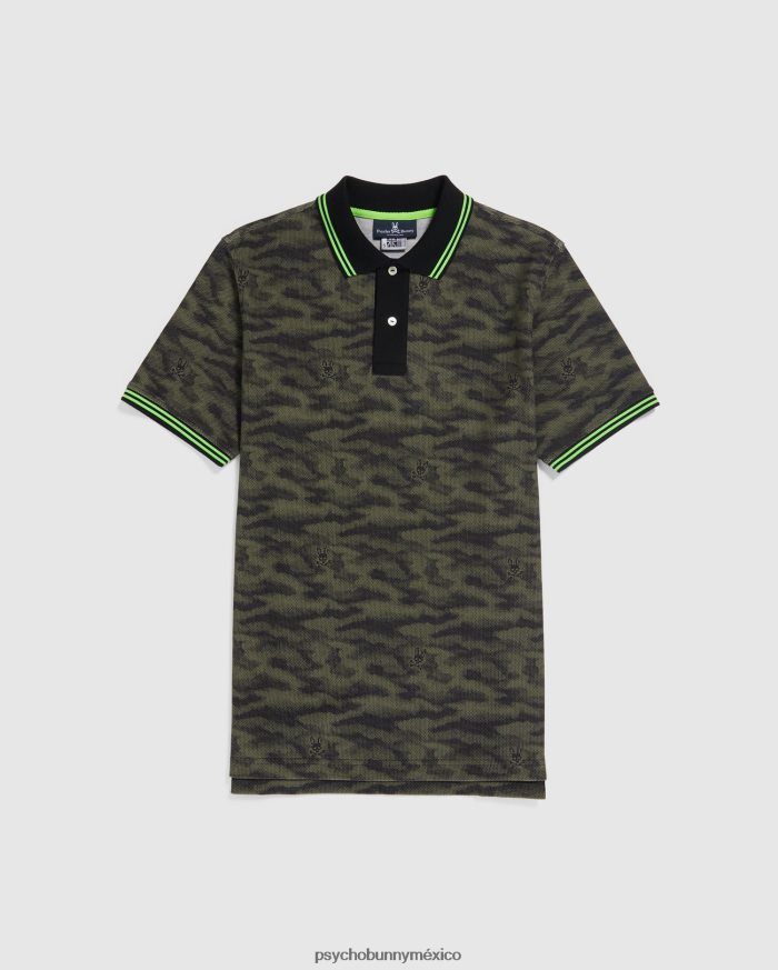 polo de moda de camuflaje rockaway grande y alto para hombre oliva oscuroR46422422 Psycho Bunny