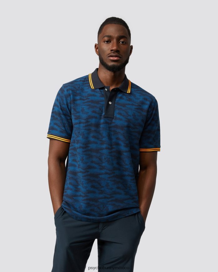 polo de moda de camuflaje rockaway para hombre Mar EgeoR4642274 Psycho Bunny