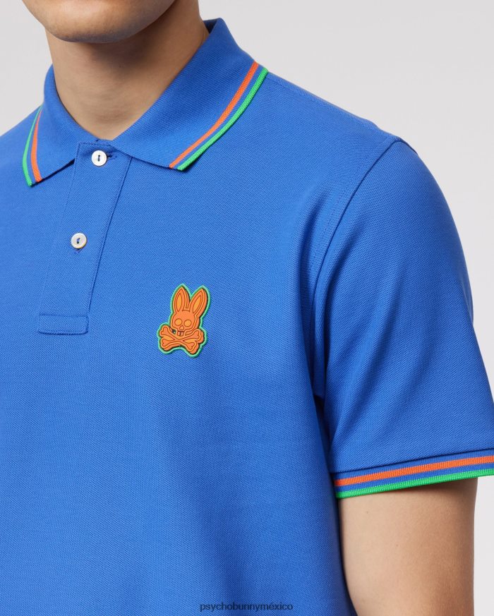 polo de moda de piqué bancos para hombre azul brillanteR4642252 Psycho Bunny