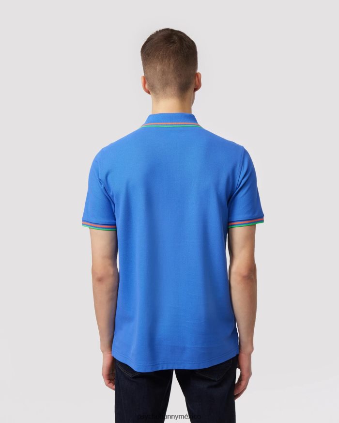 polo de moda de piqué bancos para hombre azul brillanteR4642252 Psycho Bunny