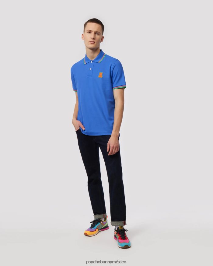 polo de moda de piqué bancos para hombre azul brillanteR4642252 Psycho Bunny