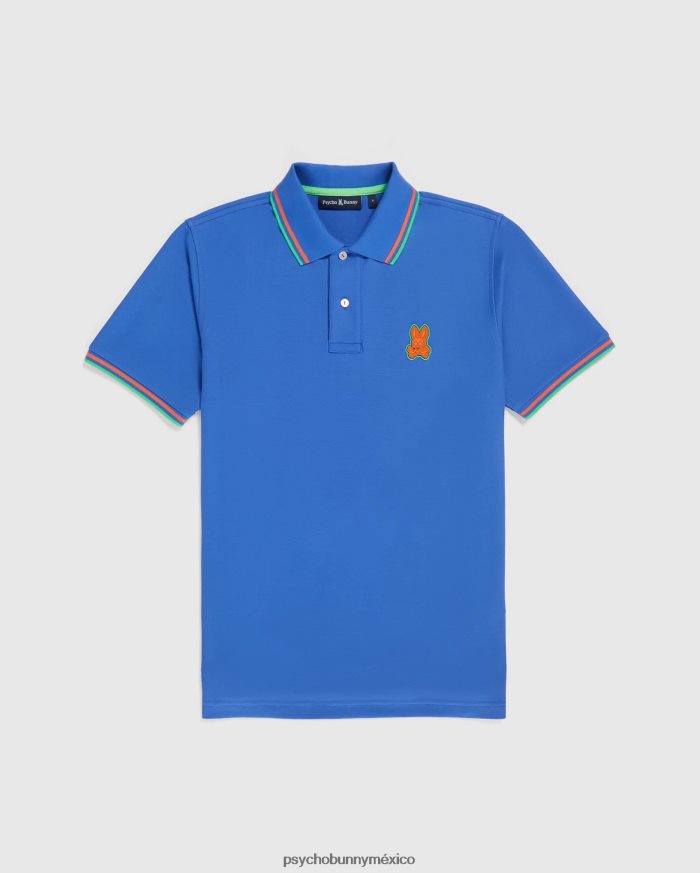 polo de moda de piqué bancos para hombre azul brillanteR4642252 Psycho Bunny