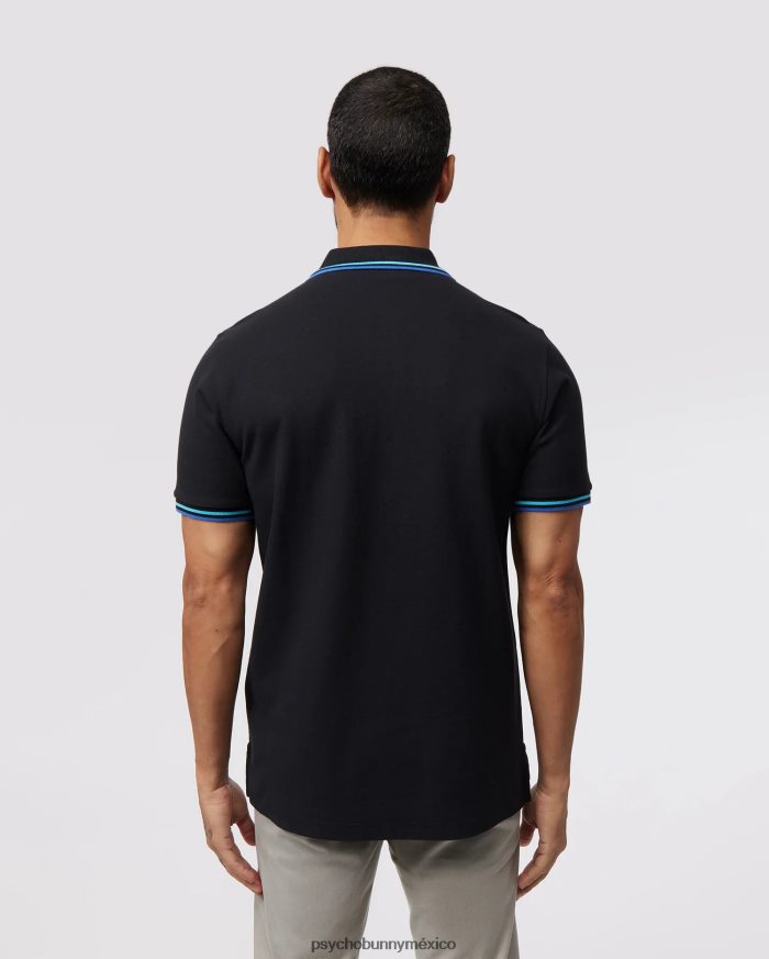 polo de moda de piqué bancos para hombre negroR464228 Psycho Bunny