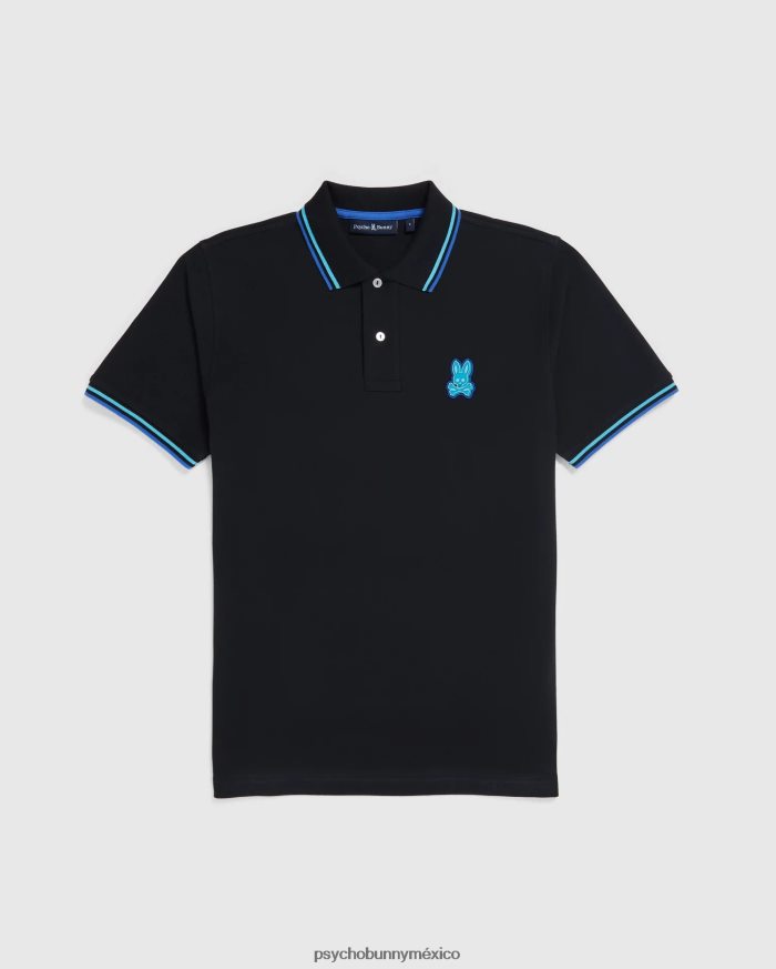 polo de moda de piqué bancos para hombre negroR464228 Psycho Bunny