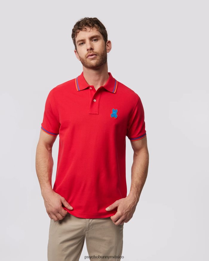 polo de moda de piqué bancos para hombre rojo rubíR4642225 Psycho Bunny