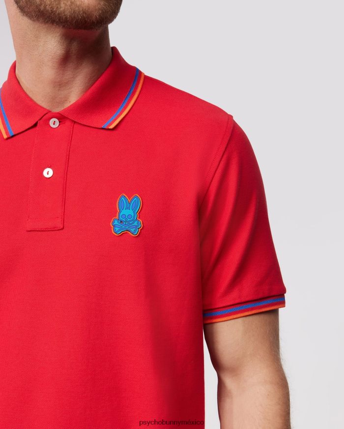polo de moda de piqué bancos para hombre rojo rubíR4642225 Psycho Bunny