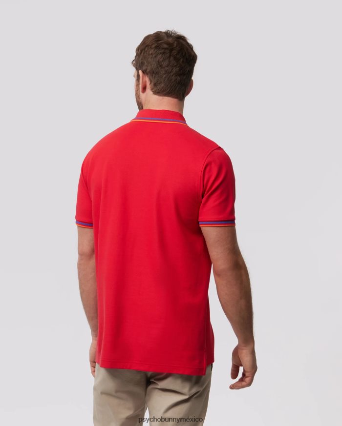 polo de moda de piqué bancos para hombre rojo rubíR4642225 Psycho Bunny