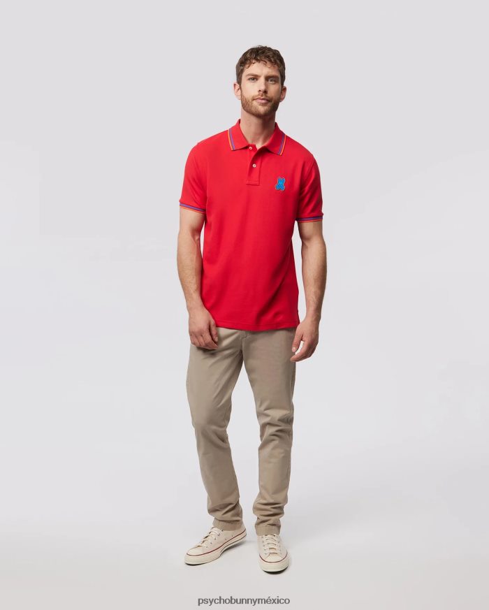 polo de moda de piqué bancos para hombre rojo rubíR4642225 Psycho Bunny