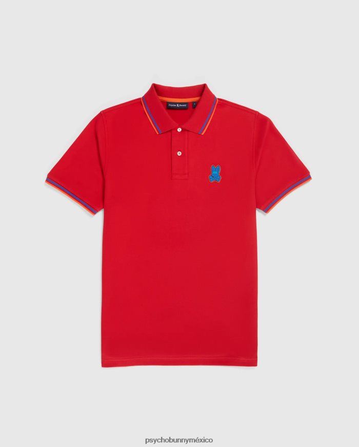 polo de moda de piqué bancos para hombre rojo rubíR4642225 Psycho Bunny