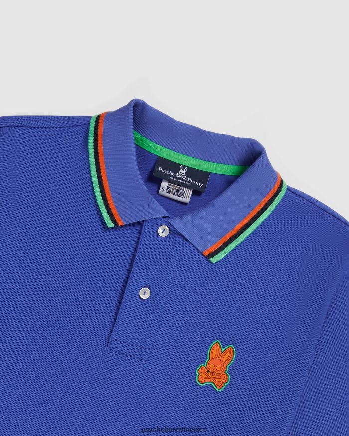 polo de moda de piqué de bancos grandes y altos para hombre azul brillanteR46422395 Psycho Bunny