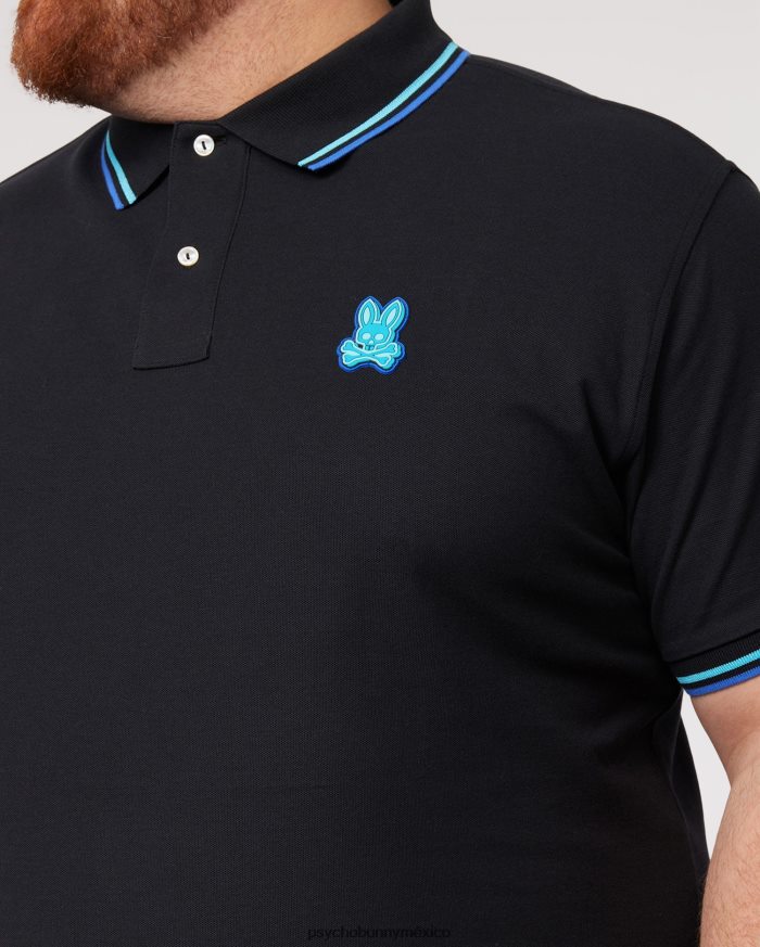 polo de moda de piqué de bancos grandes y altos para hombre negroR46422388 Psycho Bunny