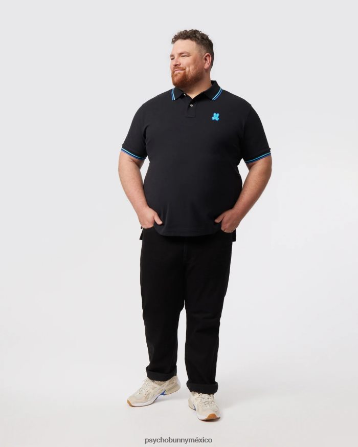 polo de moda de piqué de bancos grandes y altos para hombre negroR46422388 Psycho Bunny