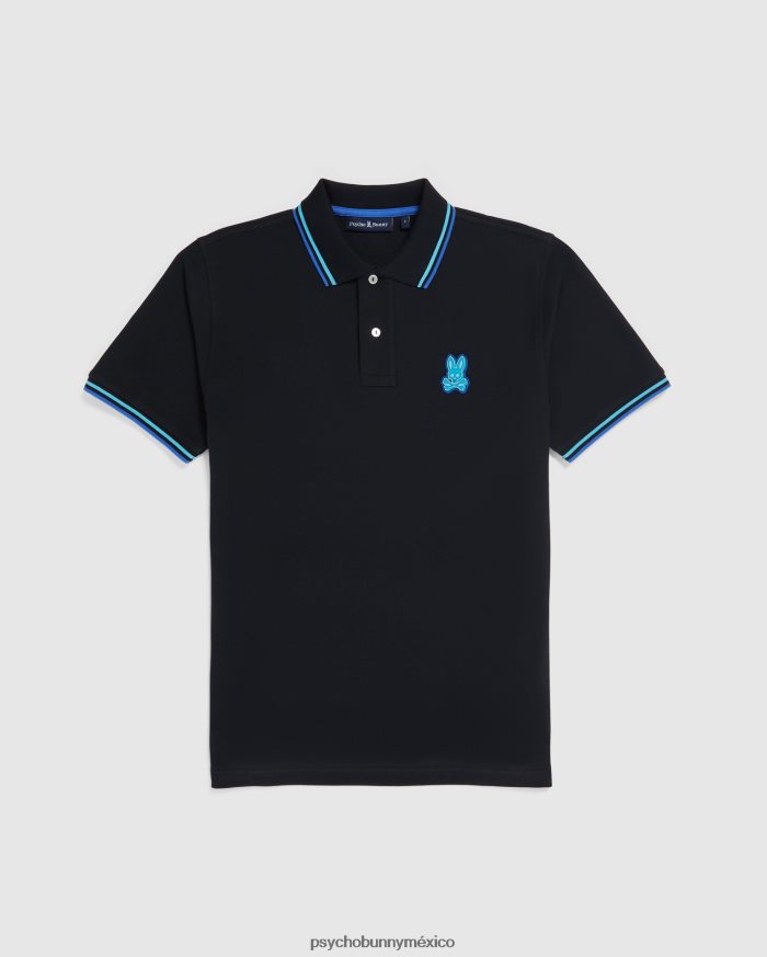 polo de moda de piqué de bancos grandes y altos para hombre negroR46422388 Psycho Bunny