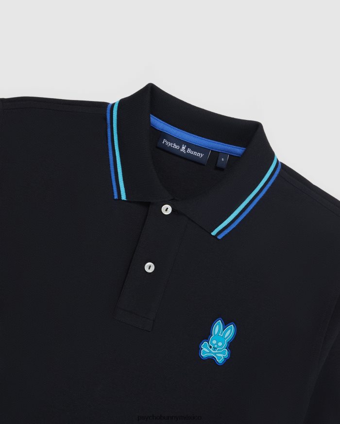 polo de moda de piqué de bancos grandes y altos para hombre negroR46422388 Psycho Bunny