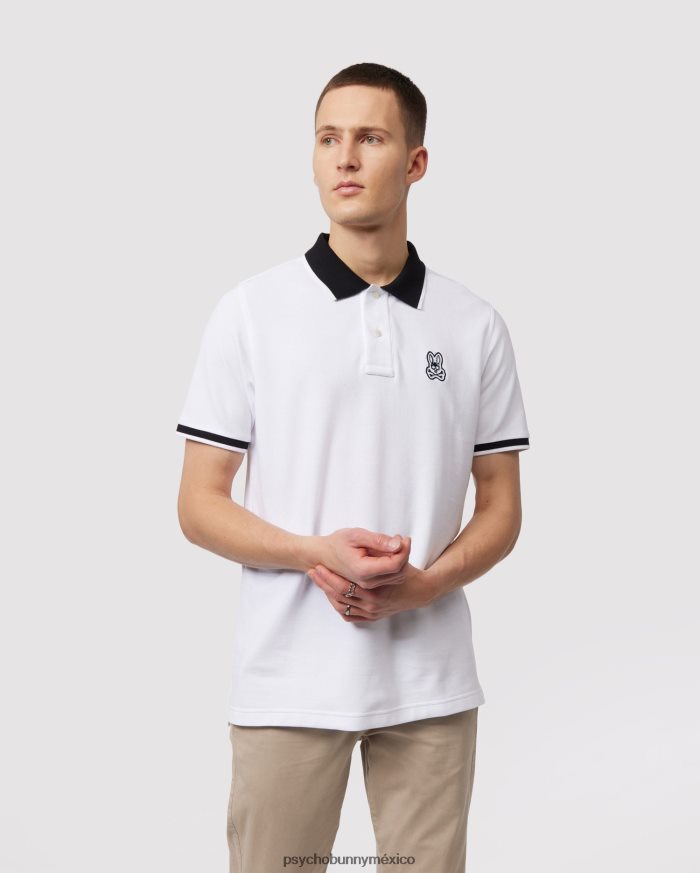 polo de moda de piqué de sarga para hombre blancoR4642222 Psycho Bunny