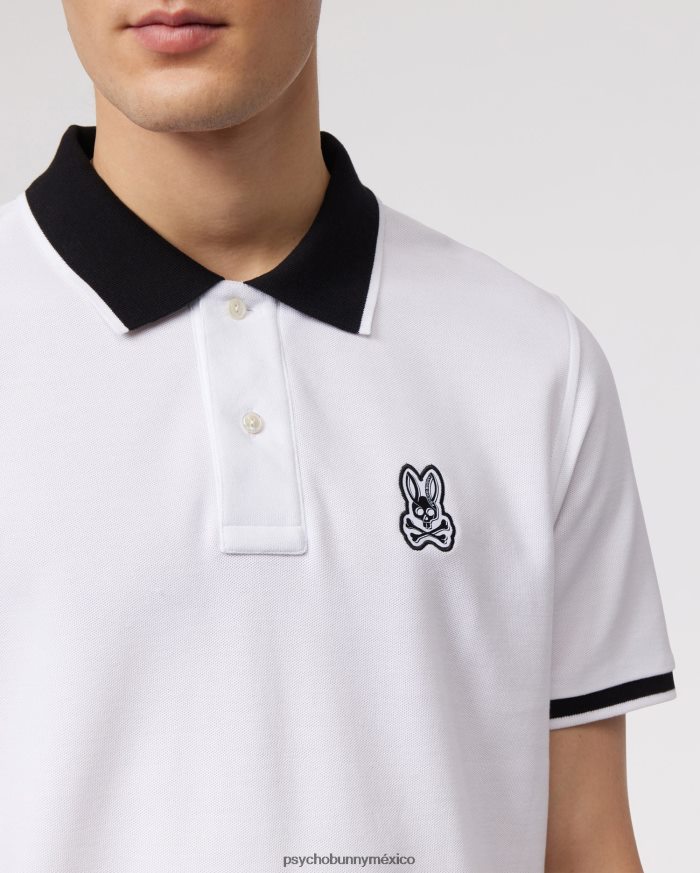 polo de moda de piqué de sarga para hombre blancoR4642222 Psycho Bunny