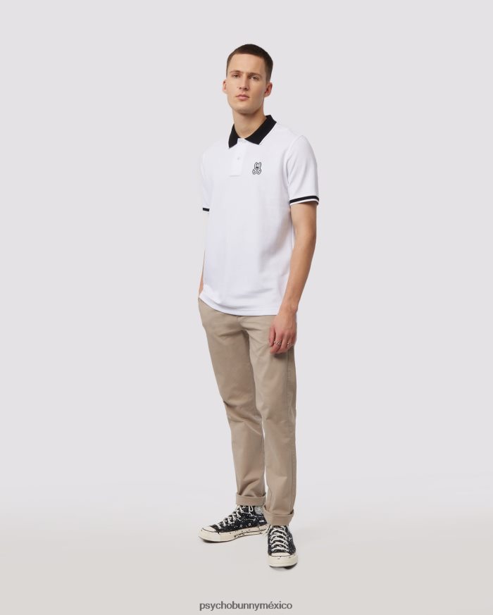 polo de moda de piqué de sarga para hombre blancoR4642222 Psycho Bunny