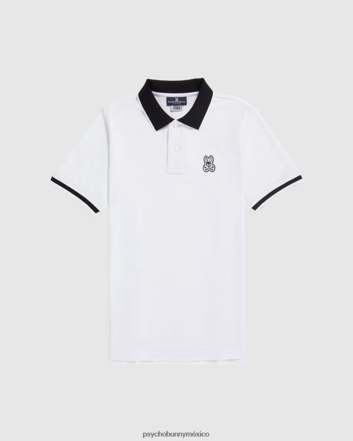polo de moda de piqué de sarga para hombre blancoR4642222 Psycho Bunny