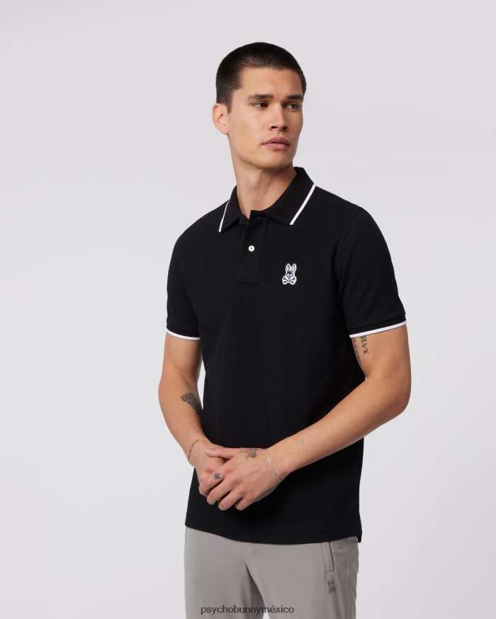 polo de moda de piqué de sarga para hombre negroR4642220 Psycho Bunny