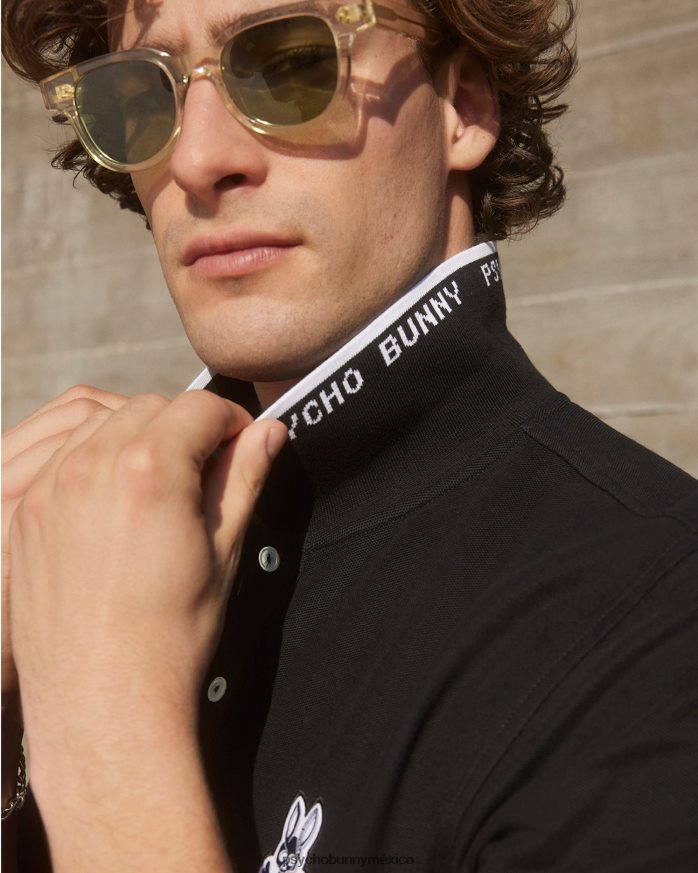 polo de moda de piqué de sarga para hombre negroR4642220 Psycho Bunny